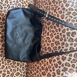 Vivienne Westwood Black Leather Shoulder Bag